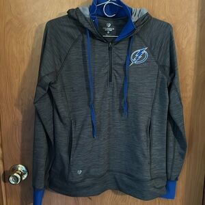 Colosseum Hoodie Women medium Blue Grey Tampa Bay Lightning 1/4 Zip